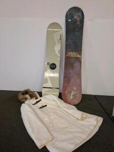 Morrow Generation 128cm All-Mountain Snowboard, White, Youth Size, Standard 4x4 Inserts