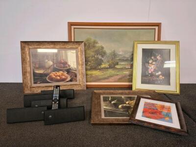 Samsung speakers worh remote, Framed Art Print Lot: Landscape, Floral, and Still Life Home D&eacute;cor Set of 5 &ndash; Various Sizes