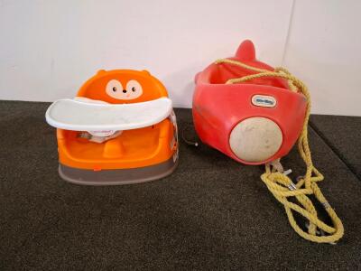 Little Tikes Toddler Swing & Infantino 3-in-1 Fox Booster Seat, Ropes & Tray Included