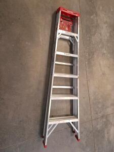 Werner 6 ft Aluminum Step Ladder, Type III 200 lb Capacity, Model 356, Tool Tray Top