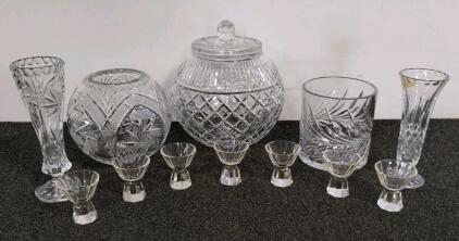 Gorham Althea Full Lead Crystal 12-Piece Set &ndash; Includes Bowl, Vases, Glasses, and Candy Jar