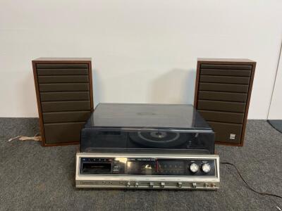 Realistic Clarinette 97 Stereo System Turntable 8-Track AM/FM Radio with Speakers, Serial W11G
