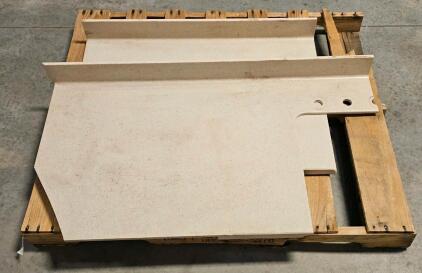 Solid Surface Beige Countertop Set, Integrated Backsplash, Faucet Cutout, Corner Section