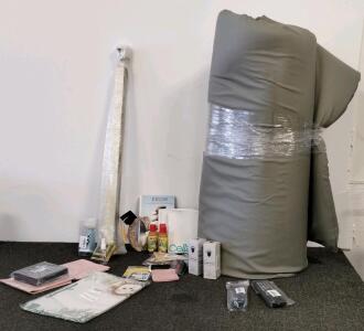 Africa&rsquo;s Best Oil, Large Grey Plush Memory Foam Lounger, Zippered, Removable, approx. 6.4' x 6.4' Celladix Cards, Remotes, Decor, Book, Beauty & More, 18 Items