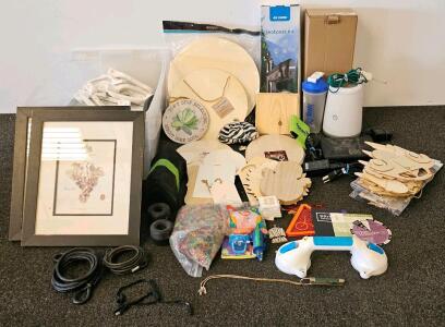 Mixed Decor and Hardware Lot - Includes: Magnetic Desk Lamp w/ Various Possible Setups (New in Box), Wifi Router (Confirmed Functional), RCR Brand Cable Box (Confirmed Functional), PoE Injector (Confirmed Functional), Bike Seat Post Kit, and More!