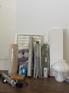 Purple Dog Bath Toy Organizer, Storage Organizer, Screen Protector, Mushroom Lamp, And Oven Rack