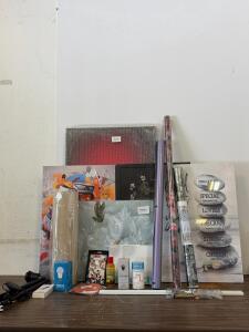 Mixed Lot: U Brands RGB Display Board, 3 Art Prints,Vinyl For Car, 2 Decorative Vinyl Rolls, New Condition