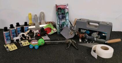 Large Lot: Drywall Tools, Joint Tape, Tire Chains, Fluidmaster Fill Valve, Auto Glass Stripper and more