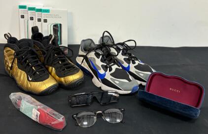 Nike Air Max 200 Sneakers US 7.5, Ray-Ban 5154 Glasses, 5 ESR iPhone 16 Plus Screen Protectors, Gucci Case, PetiFine Collar