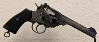 Webley Mark VI 1918 .45 ACP Revolver, Serial 269083, 6-In Barrel, Leather Holster, Moon Clips - 2