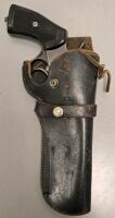 Webley Mark VI 1918 .45 ACP Revolver, Serial 269083, 6-In Barrel, Leather Holster, Moon Clips - 12