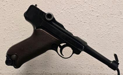 ERMA La 22 .22 LR Luger-Style Semi-Auto Pistol, Germany, Brown Grips, Serial #28936