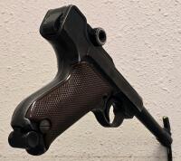 ERMA La 22 .22 LR Luger-Style Semi-Auto Pistol, Germany, Brown Grips, Serial #28936 - 2