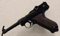 ERMA La 22 .22 LR Luger-Style Semi-Auto Pistol, Germany, Brown Grips, Serial #28936 - 4