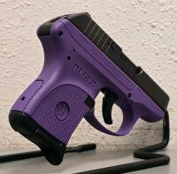 Ruger LCP .380 Auto Pistol Purple Frame, Black Slide, Serial 372467227, With Turquoise Holster - 2