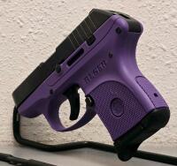 Ruger LCP .380 Auto Pistol Purple Frame, Black Slide, Serial 372467227, With Turquoise Holster - 3
