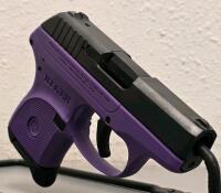 Ruger LCP .380 Auto Pistol Purple Frame, Black Slide, Serial 372467227, With Turquoise Holster - 6