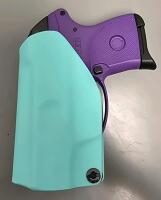 Ruger LCP .380 Auto Pistol Purple Frame, Black Slide, Serial 372467227, With Turquoise Holster - 11