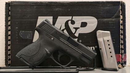 Smith & Wesson M&P 9 Shield, 9MM, 3.1" Barrel, Striker-Fired, Serial HNZ8510, Box & Mag