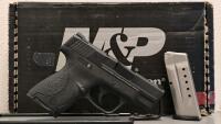 Smith & Wesson M&P 9 Shield, 9MM, 3.1" Barrel, Striker-Fired, Serial HNZ8510, Box & Mag