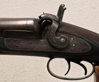 Moore Side-By-Side Double Barrel Percussion Shotgun, 12Ga, Walnut Stock, Scroll Engraved - 9