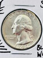 1940-S Washington Quarter MS68, 90% Silver, Key Date, Blazing White, High Grade San Francisco Mint - 2