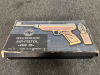 Weihrauch HW 70 Air Pistol .177 Caliber, Break Barrel, German Made, Serial 086463, Boxed Set