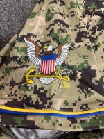 Navy Camouflage Baseball Jersey Large WWM Polyester Button-Up, US Flag & Navy Logos Size Large - 5