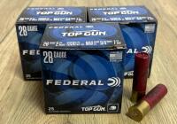 Federal Top Gun 28 Gauge 2-3/4" 7.5 Shot 3/4Oz 1330Fps Shotgun Shells, 75 Rounds Clay Target