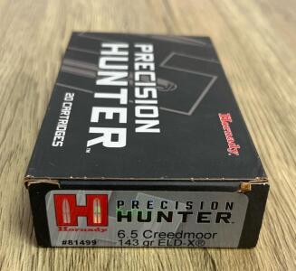 Hornady Precision Hunter 6.5 Creedmoor 143Gr ELD-X Ammo | 20 Rounds, Boxed, SKU 81499
