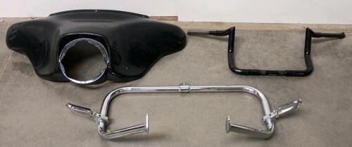 Harley-Davidson Touring Fairing, Handlebars & Engine Guard Set, Black & Chrome, 2005, USA Made