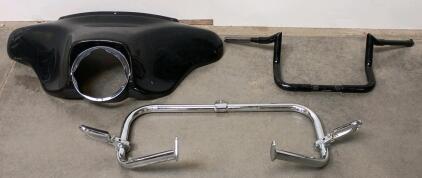 Harley-Davidson Touring Fairing, Handlebars & Engine Guard Set, Black & Chrome, 2005, USA Made