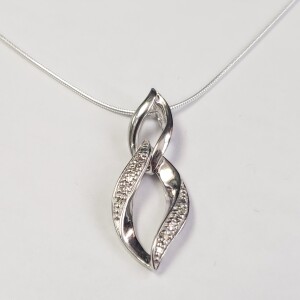 $300 Silver Diamond 18" Necklace