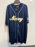 JWM Wholesale U.S. Navy Baseball Jersey XL &ndash; Embroidered Patches, Button-Up Design