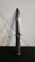 Unmarked 7" Blade Bowie Knife With US Navy MK II Sheath - 4