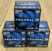 Federal Top Gun 28 Gauge 2-3/4" 7.5 Shot 3/4Oz 1330Fps Shotgun Shells, 75 Rounds Clay Target - 2