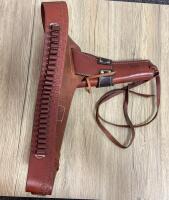 Kirkpatrick 792-15 Western Leather Gun Belt & Holster, 6.5" Barrel, 24 Cartridge Loops, USA Made - 4