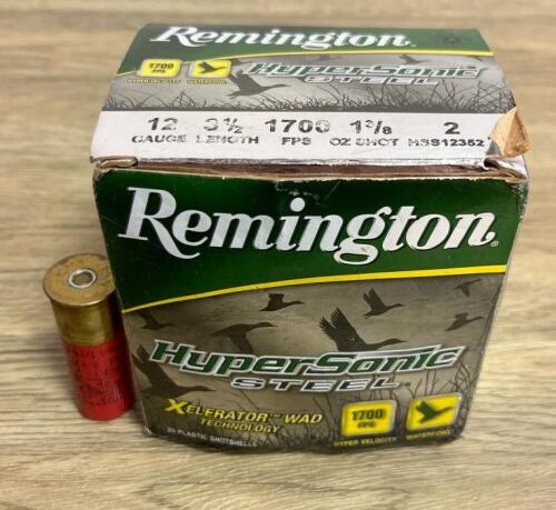 Remington HyperSonic Steel 12 Gauge 3.5" #2 Shot, 1700 FPS, 1 1/8Oz, Open Box, 8 Shells