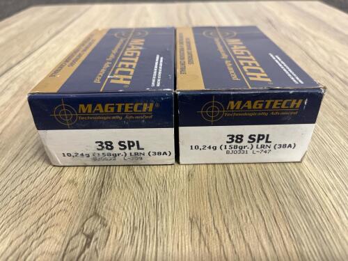 Magtech .38 Special 158Gr LRN Ammunition, 100 Rounds, Factory Boxed, Nickel-Plated Brass Cases
