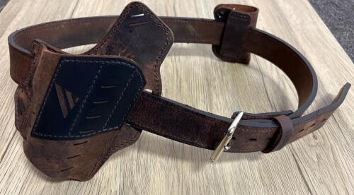 Versacarry Leather Gun Belt With Integrated OWB Holster, Right-Handed, Brown/Black, Made In USA