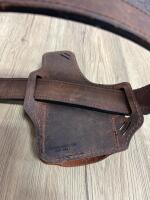 Versacarry Leather Gun Belt With Integrated OWB Holster, Right-Handed, Brown/Black, Made In USA - 4