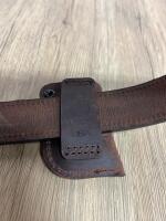 Versacarry Leather Gun Belt With Integrated OWB Holster, Right-Handed, Brown/Black, Made In USA - 5