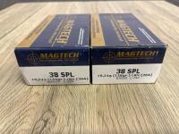 Magtech .38 Special 158gr LRN Ammunition, 100 Rounds, Factory Boxed, Nickel-Plated Brass Cases