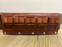 Cisco Maker Custom Leather Cartridge Belt, 13 Loops, Hand-Tooled, Adjustable Fit (shelf 13) - 3