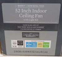 Better Homes & Gardens Bennett 52-Inch Ceiling Fan with Light Kit, Satin Nickel Finish - 3