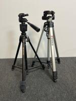 Vanguard & Ambico 60" Aluminum Tripods 3-Section, Pan/Tilt Heads, Geared Columns, Flip Locks (shelf 13)