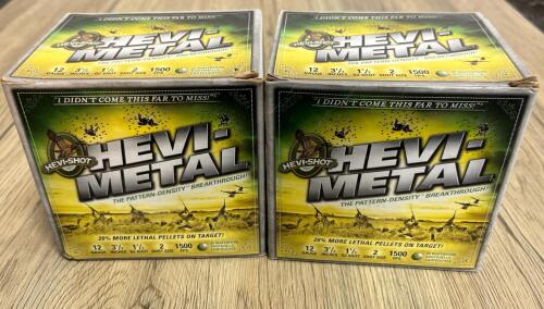 HEVI-SHOT HEVI-METAL 12 Gauge 3-1/2" #2 Shot, 1-1/2 oz, 1500 fps Waterfowl Shotgun Shells, 2 Boxes