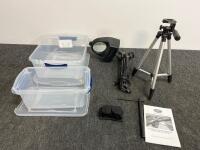 Austin & Halleck .45 Cal Speedloaders, T-Handle Wrench, Magnifying Lamp, Tripod, Storage Bins (#2)