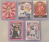 Large Football Card Lot, Mosaic, Optic, Prizm, Topps; Inserts, Rookies And Parallels&ndash; 80+ Sleeved Cards - 2