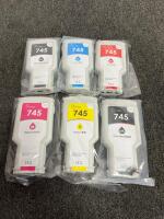 HP 745 Ink Cartridge Set &ndash; 6 Colors, 300ml Each, Compatible with DesignJet Z2600/Z5600 $185.99 - 2